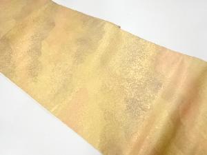 リサイクル　服部織物製　こはく錦引箔霞模様織出し暈し袋帯